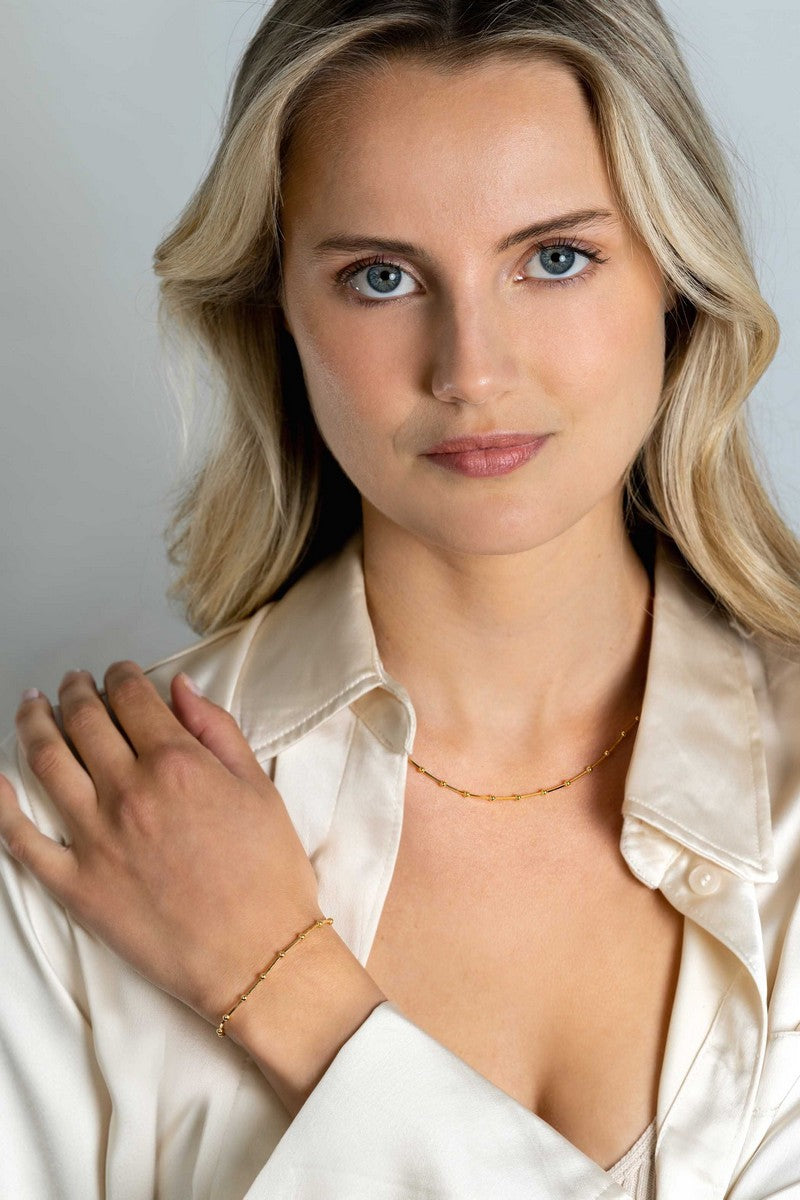 ZINZI gold plated zilveren slangen-armband met vierkant geslepen schakels 17-20cm ZIA2471G - PansiteNederland.nl