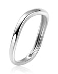 ZINZI zilveren gladde ring organisch gevormd (3mm breed) ZIR2656 - PansiteNederland.nl