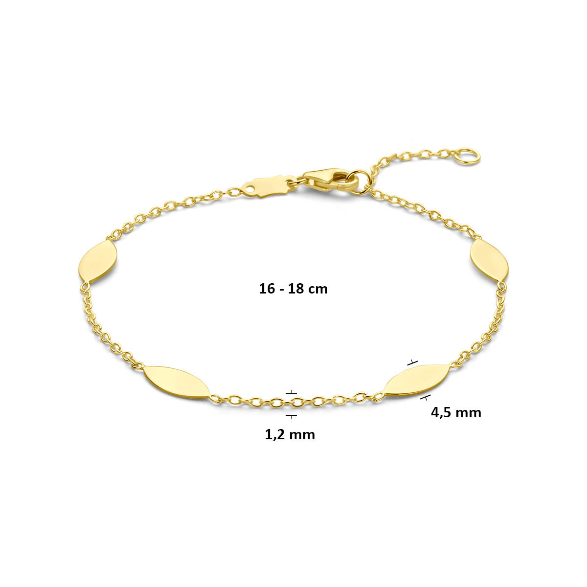 Fantasy Collection Armband 16 - 18 cm 14K geelgoud