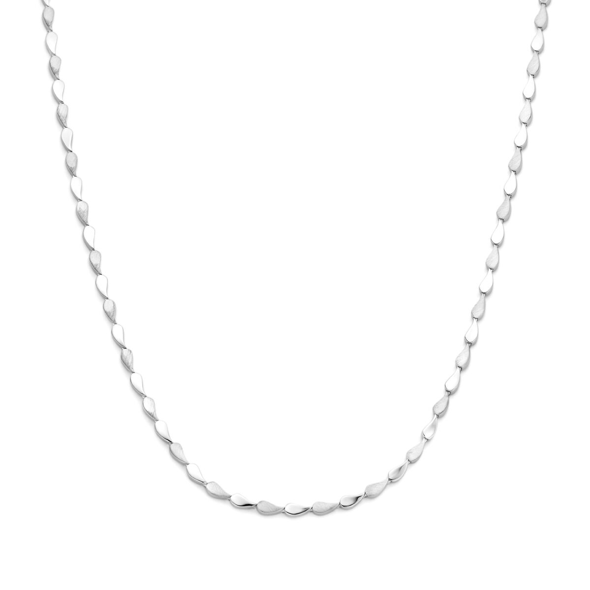 Fantasy Collection Collier poli/mat 3,7 mm 45 cm zilver gerhodineerd
