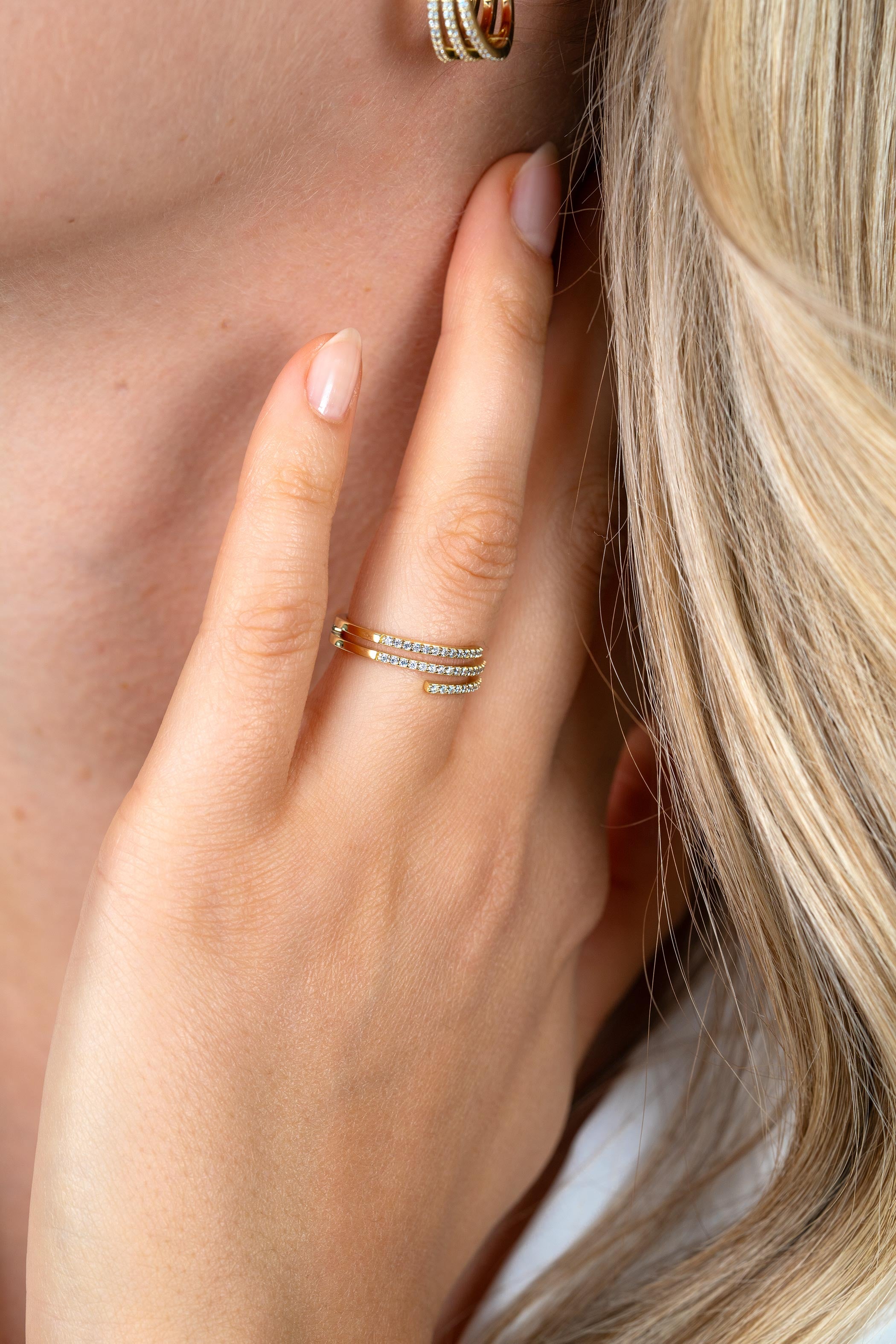 ZINZI Verguld Zilveren Ring met Witte Zirkonia ZIR2727Y