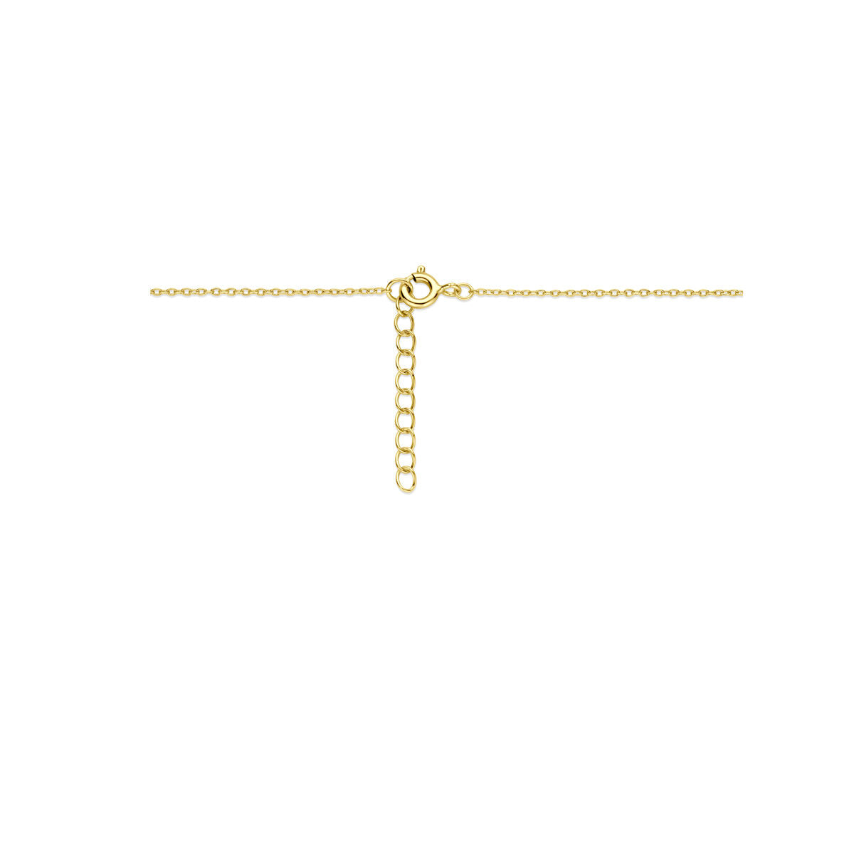 Fantasy Collection Collier hartje zirkonia en onyx medaillon 42 + 3 cm 3 micron zilver verguld (geel)