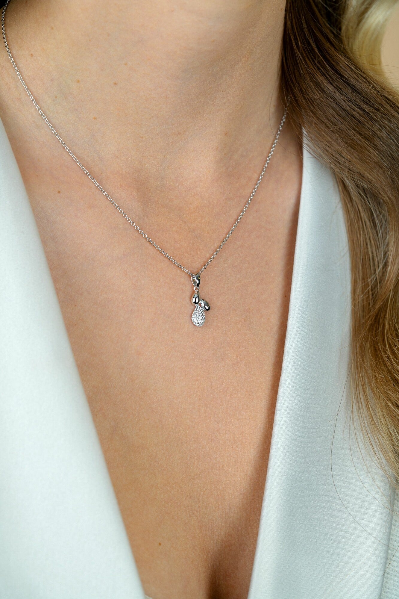 ZINZI Zilveren Ketting met Witte Zirkonia - ZIC2746