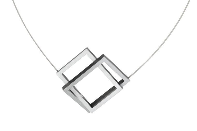 Clic Twee Rechthoeken in Elkaar Collier - C30Z