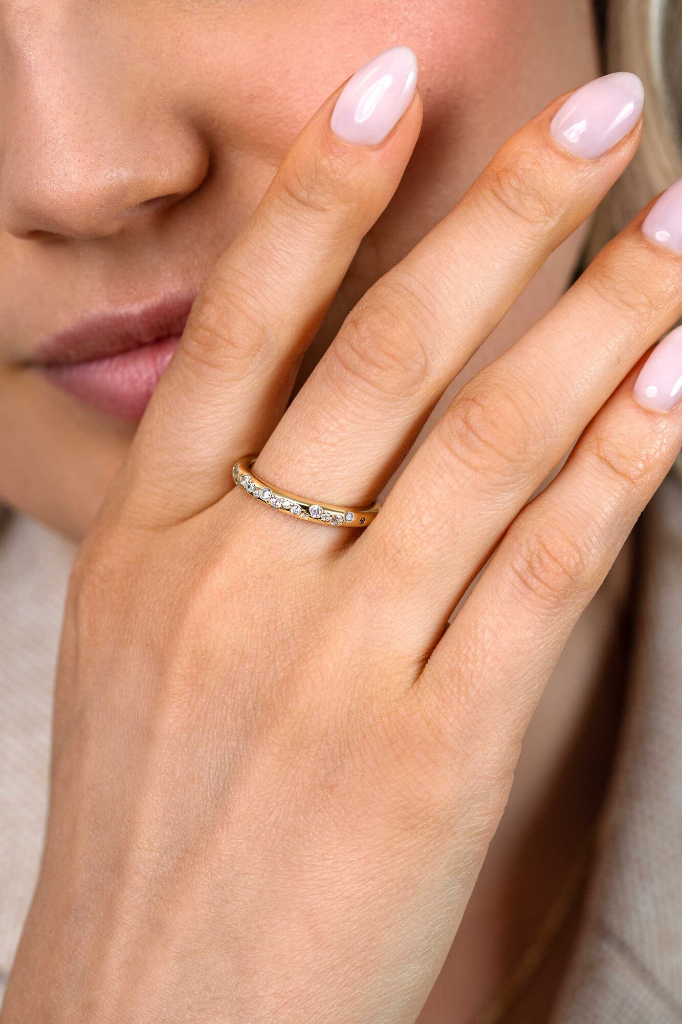 ZINZI Verguld Zilveren Ring met Witte Zirkonia ZIR2871