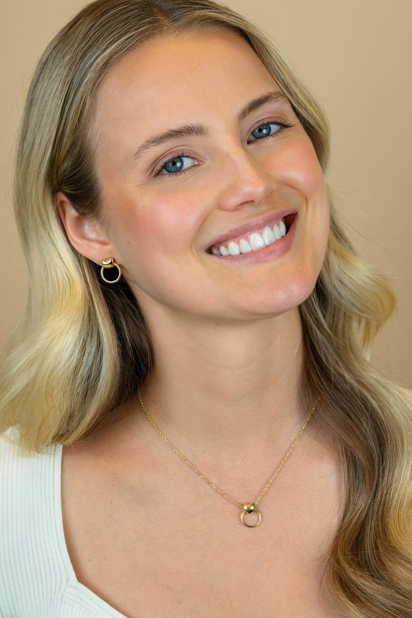 ZINZI gold plated zilveren oorstekers met hart en open ring 16mm ZIO2759 - PansiteNederland.nl