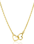 ZINZI gold plated zilveren ketting met 2 verbonden hartjes 40-45cm ZIC2513G - PansiteNederland.nl