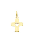 14K geelgouden hanger kruis en hartje 18 mm - 4034255 - PansiteNederland.nl