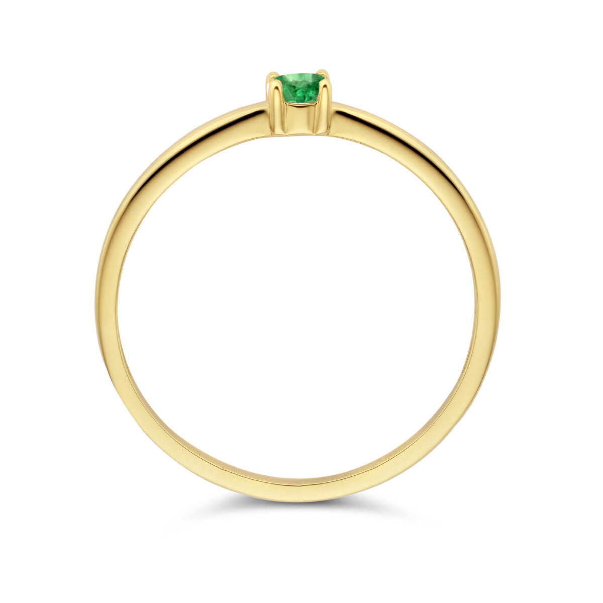Ring met geboortesteen smaragd mei 14K geelgoud
