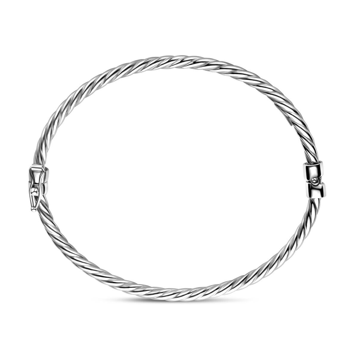 Fantasy Collection Bangle gedraaid 3 mm 60 mm zilver