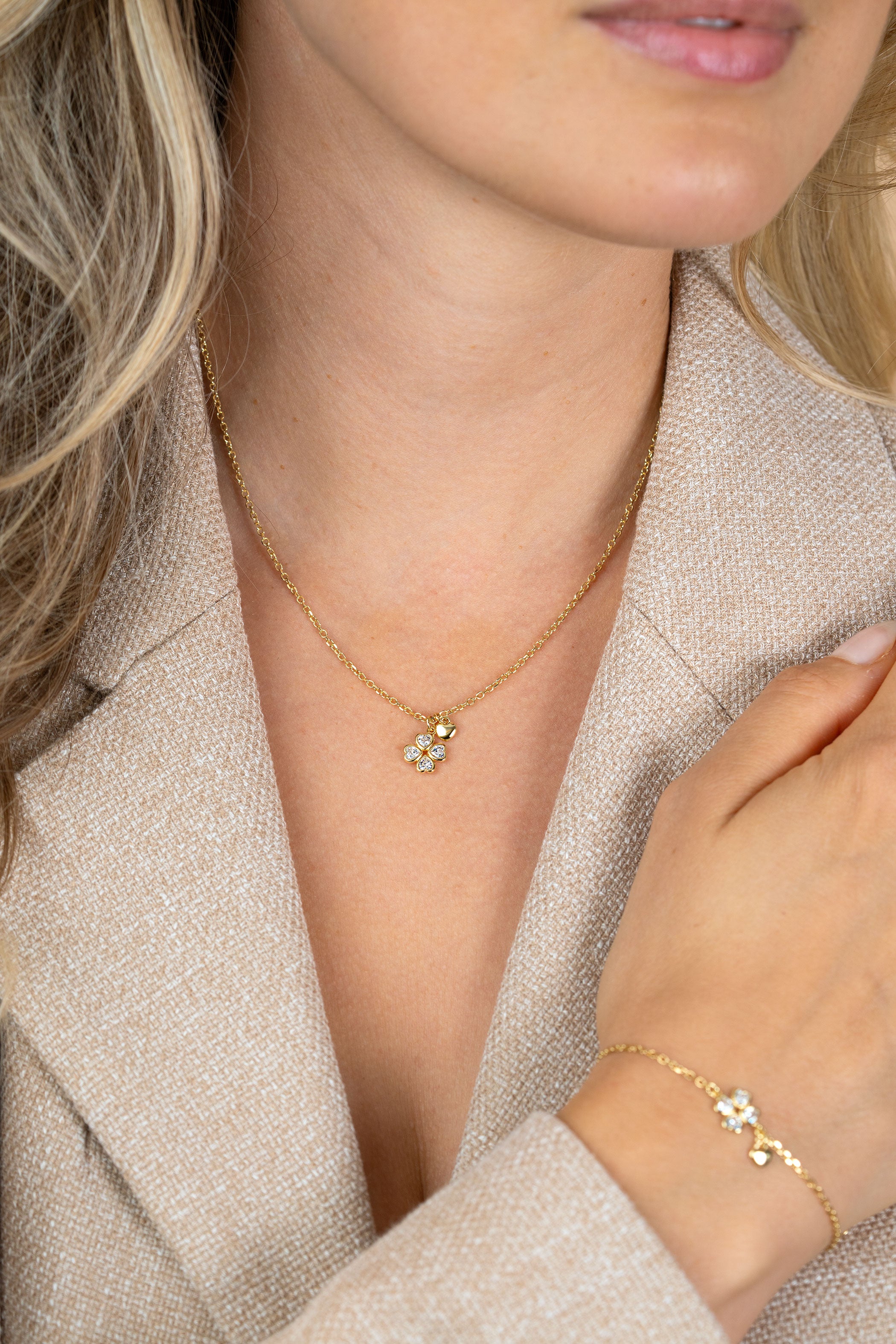 ZINZI Verguld Zilveren Ketting met Hart ZIC2783Y