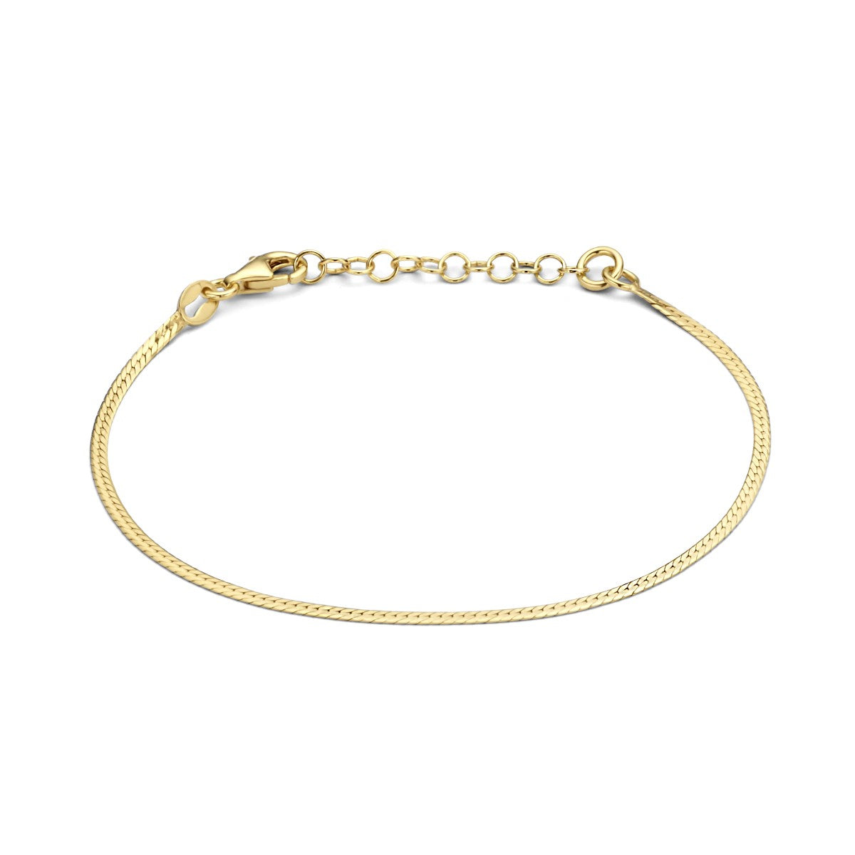 Fantasy Collection Armband plat 1,7 mm 16 + 3 cm 3 micron zilver verguld