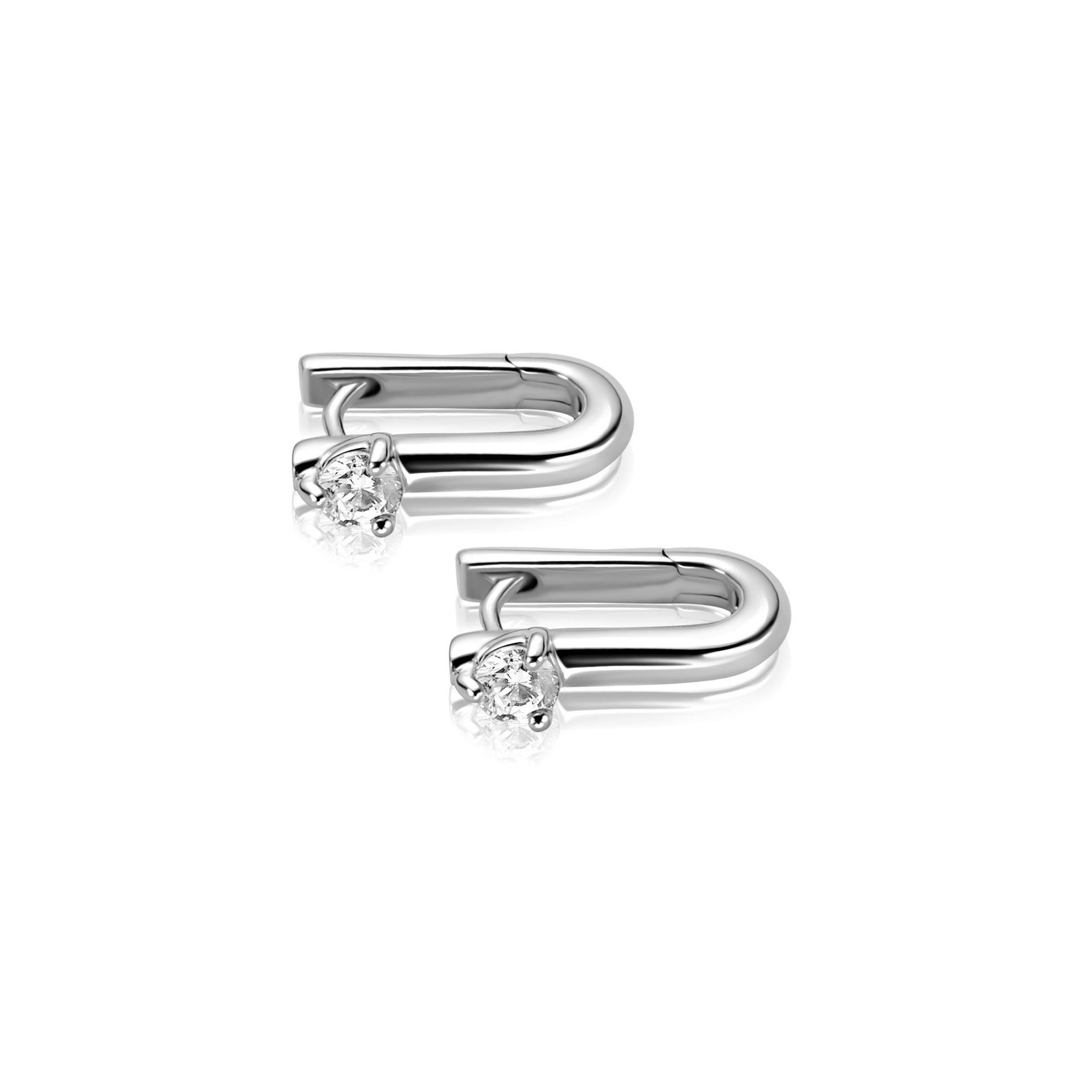 ZINZI zilveren oorringen U-vorm met witte zirkonia 14mm ZIO2733 - PansiteNederland.nl