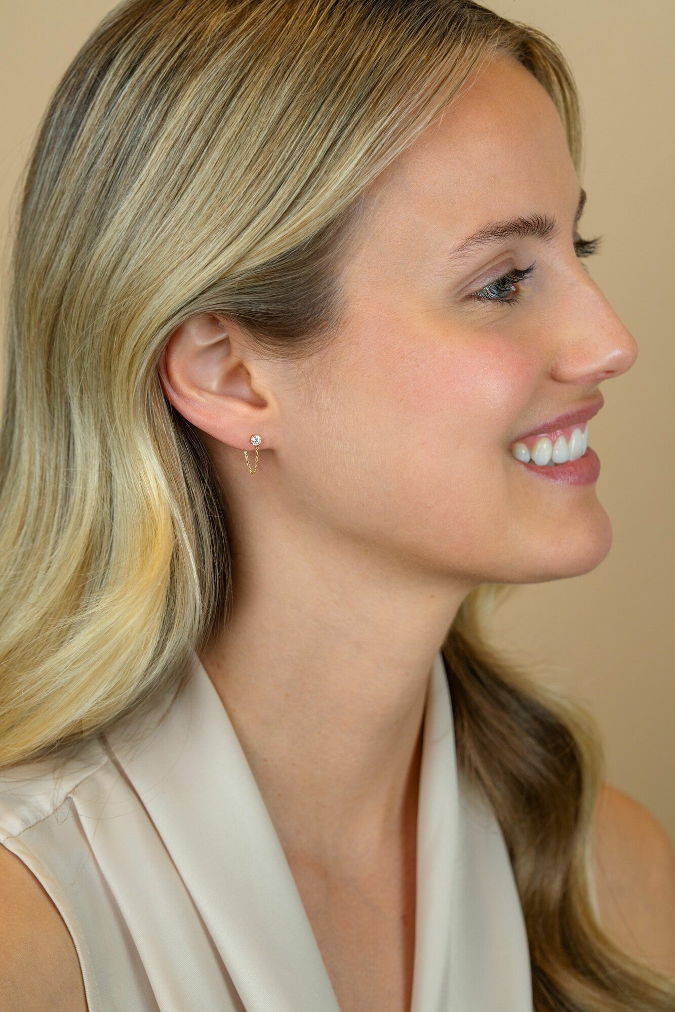 ZINZI 14K Gouden Oorbellen met Witte Zirkonia ZGO552
