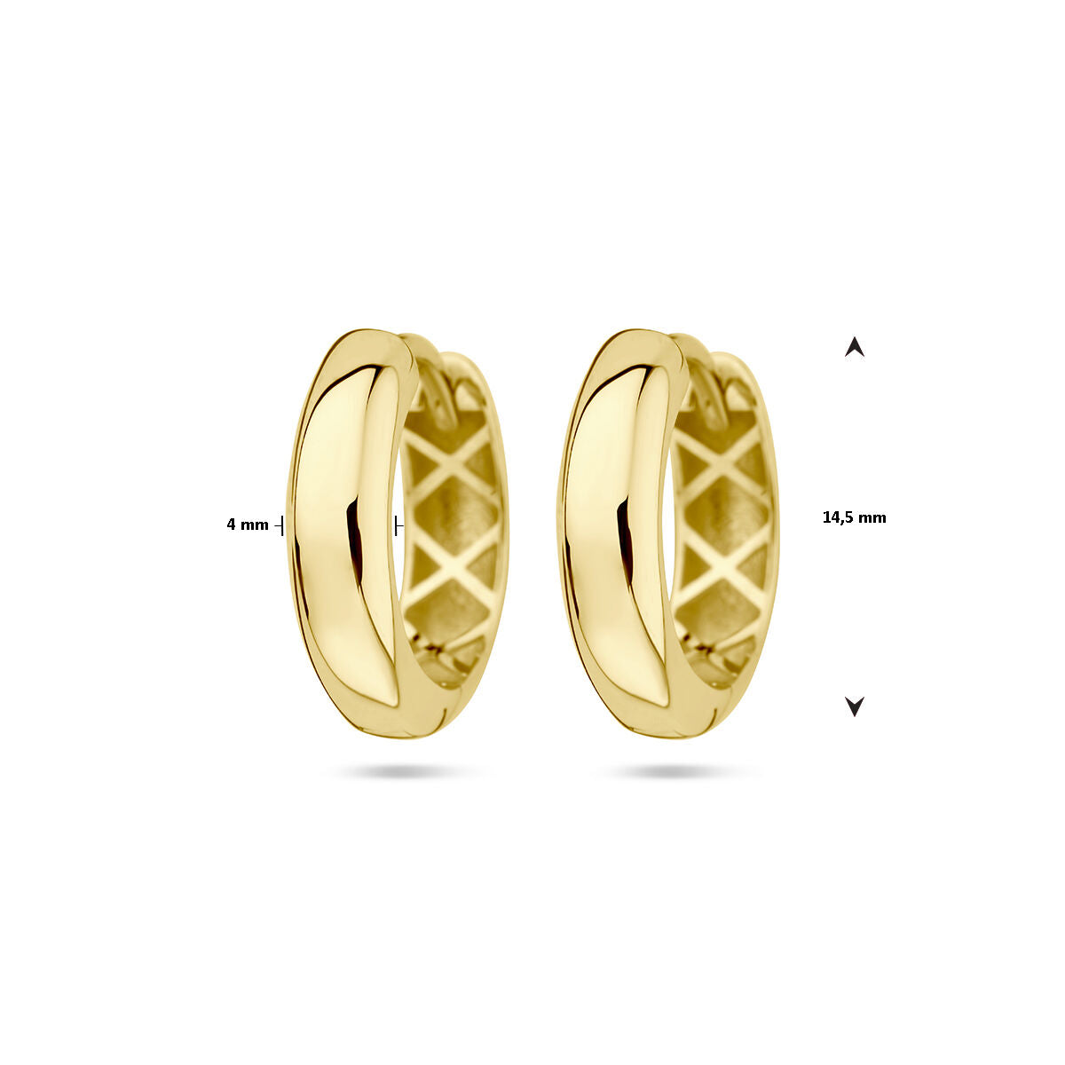 Fantasy Collection Oorbellen 14,5 mm halfronde buis 9K geelgoud