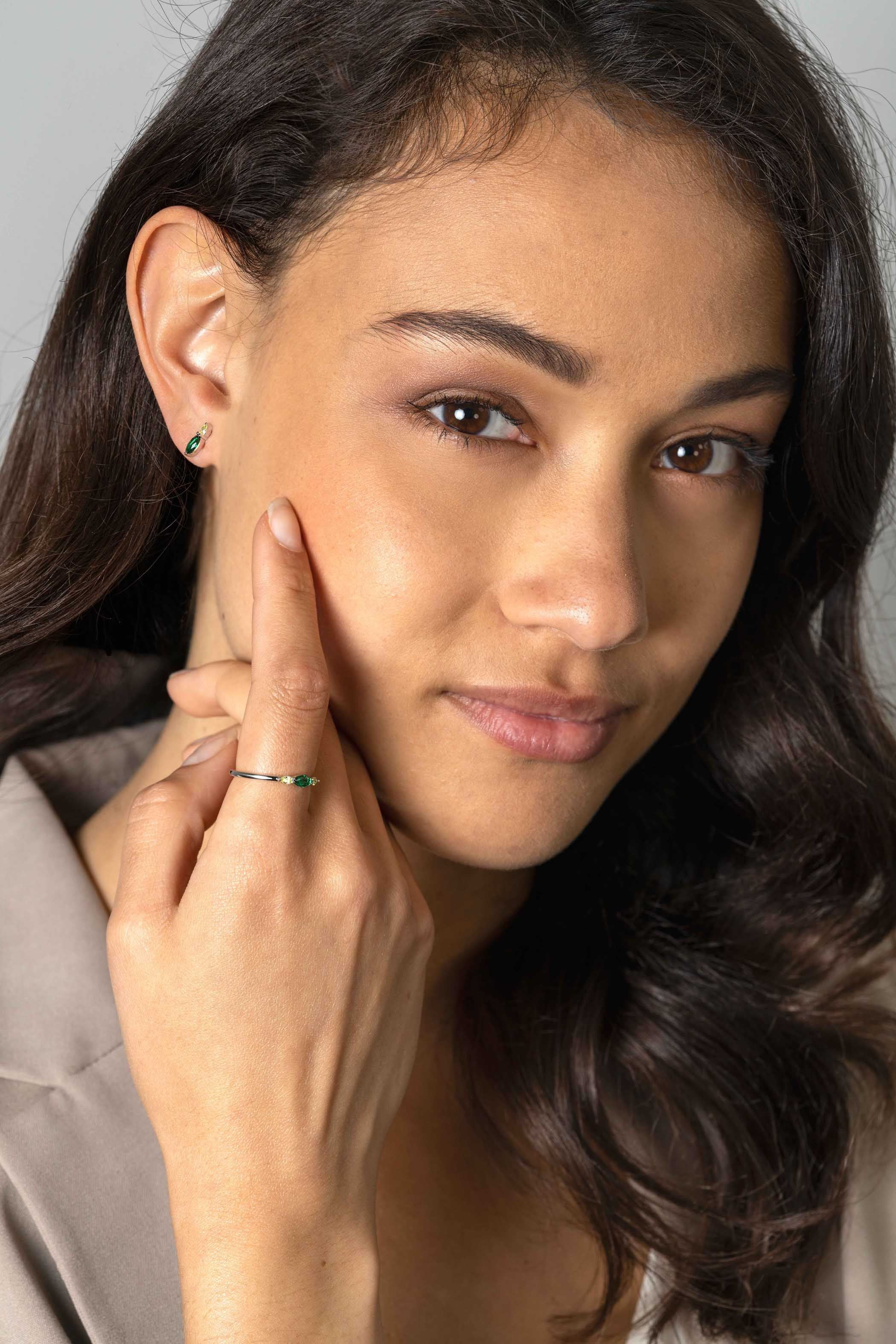 ZINZI Zilveren Ring met Groene Zirkonia - ZIR2499
