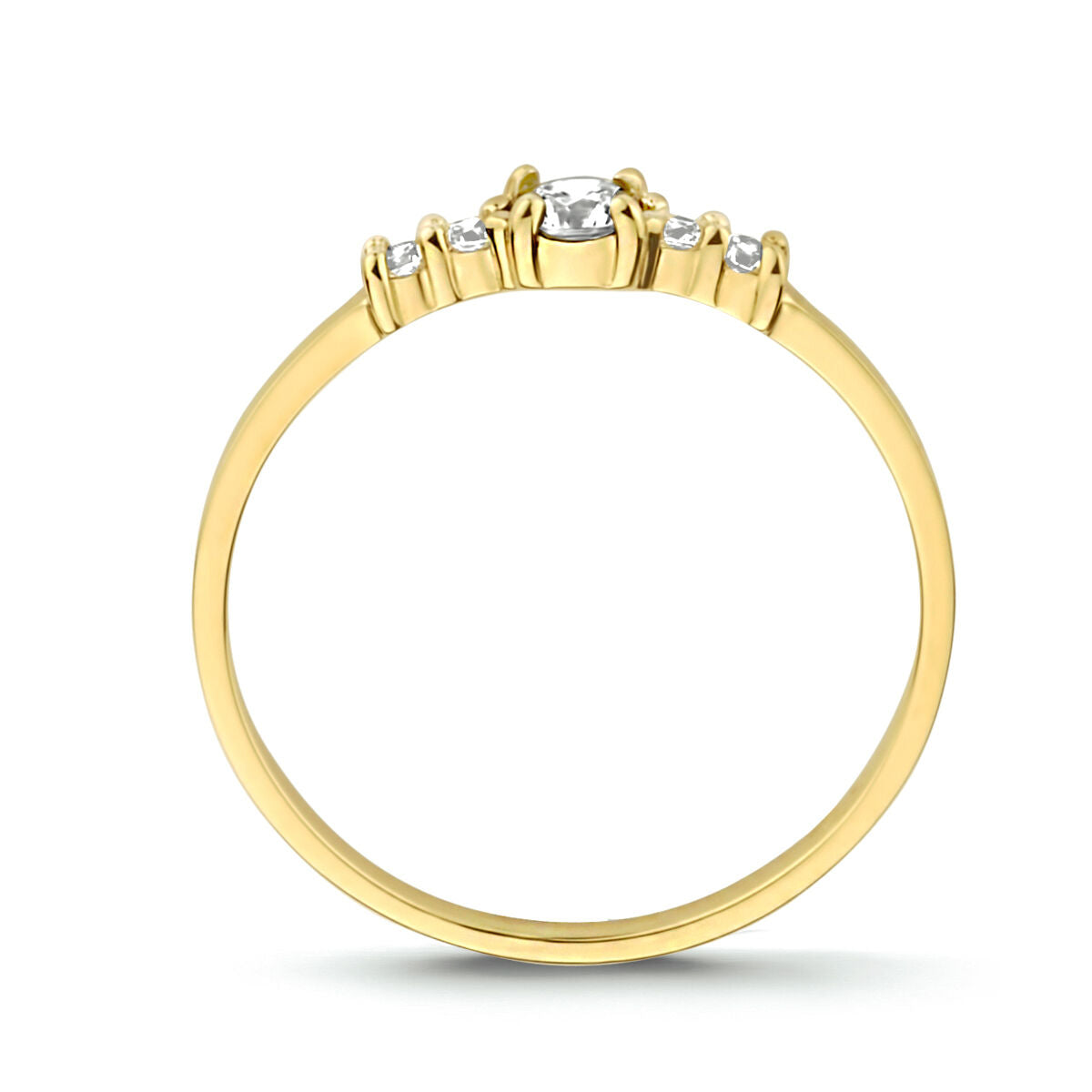 Ring zirkonia 14K geelgoud