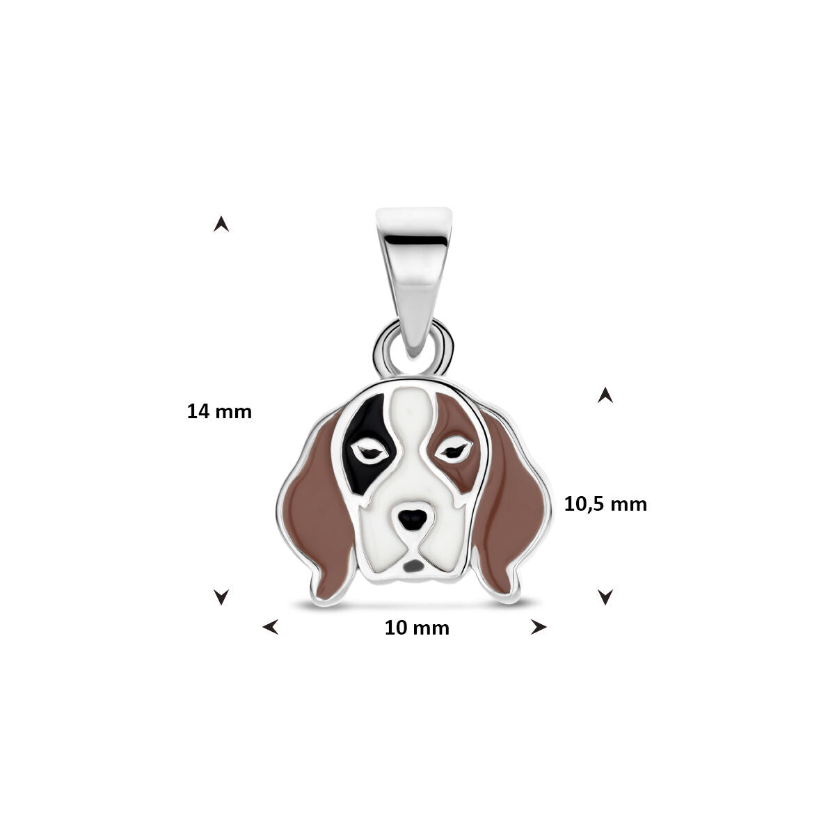 Fantasy Collection Hanger emaille hond 14 mm zilver