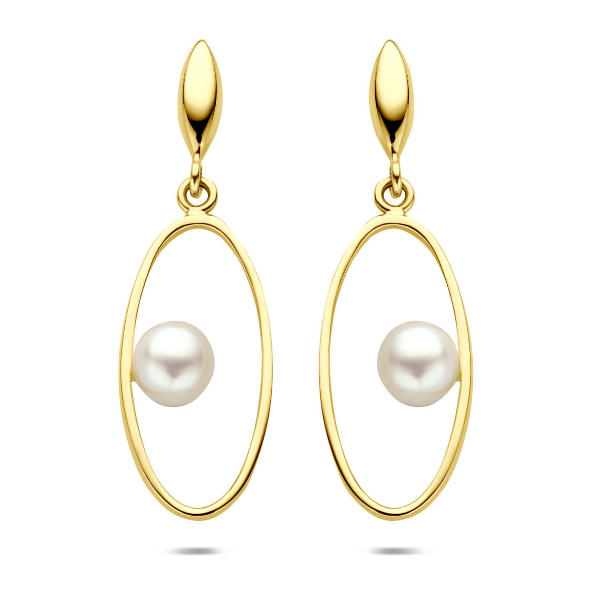 14K geelgouden oorhanger parel 32 mm - 4034882