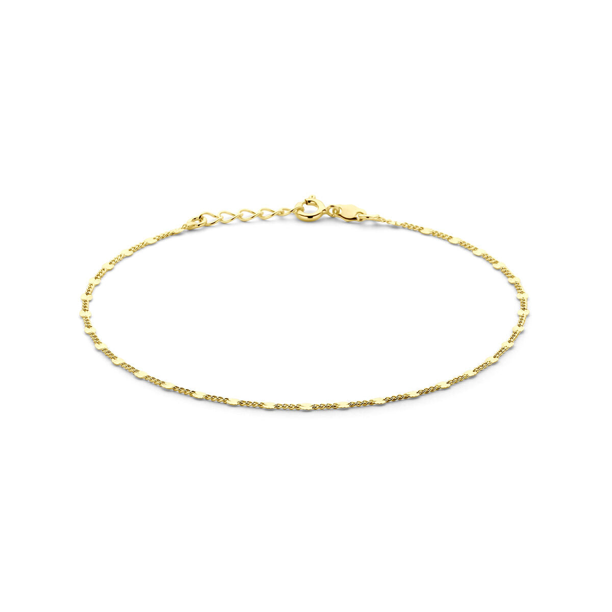 Enkelbandje 2,3 mm 24 + 2 cm 3 micron zilver verguld (geel)