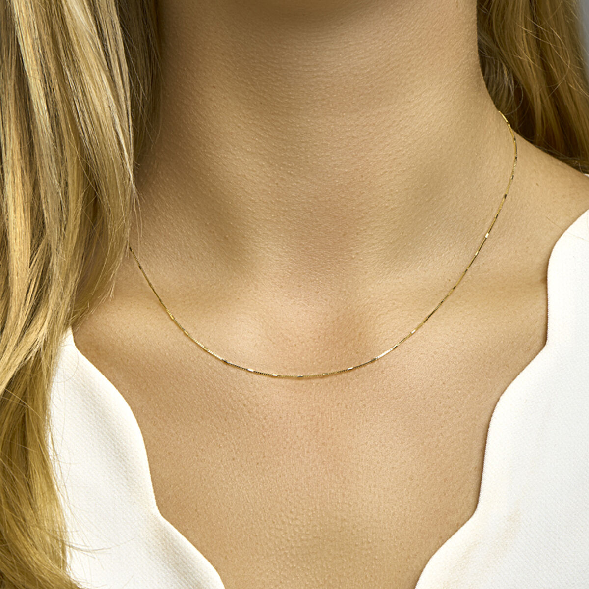 Fantasy Collection Collier venetiaans en staafjes 0,9 mm 45 cm 14K geelgoud
