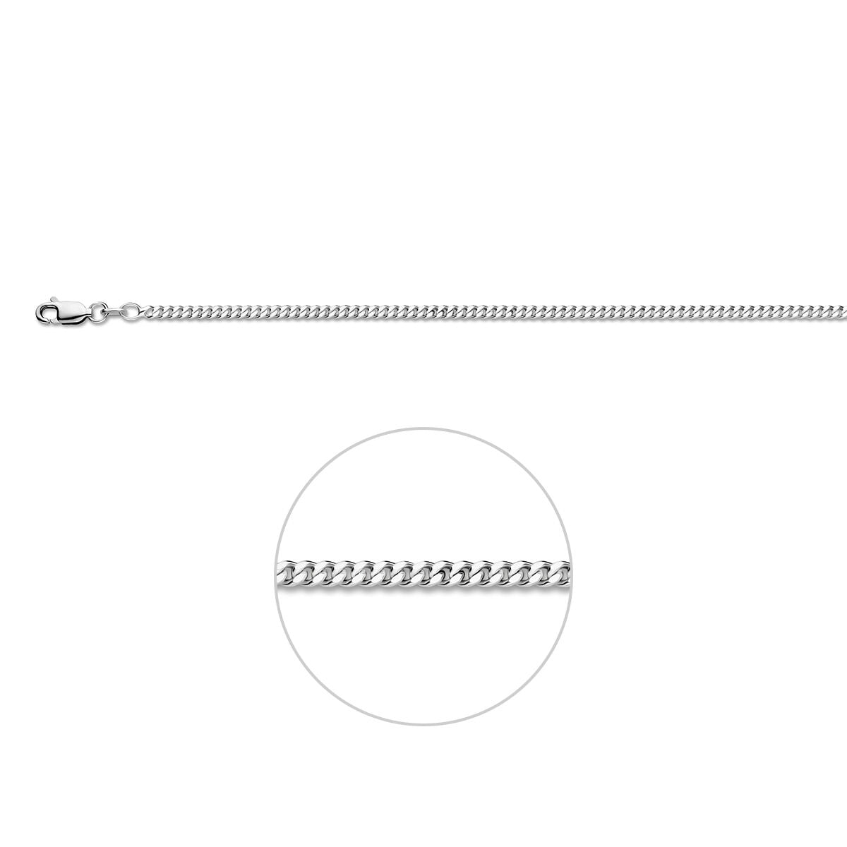 Gourmette 2,4 mm zilver wit