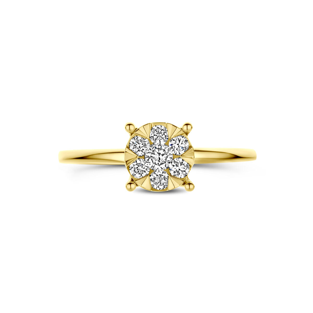 Ring lab grown diamant 0.29ct f vs 14K geelgoud