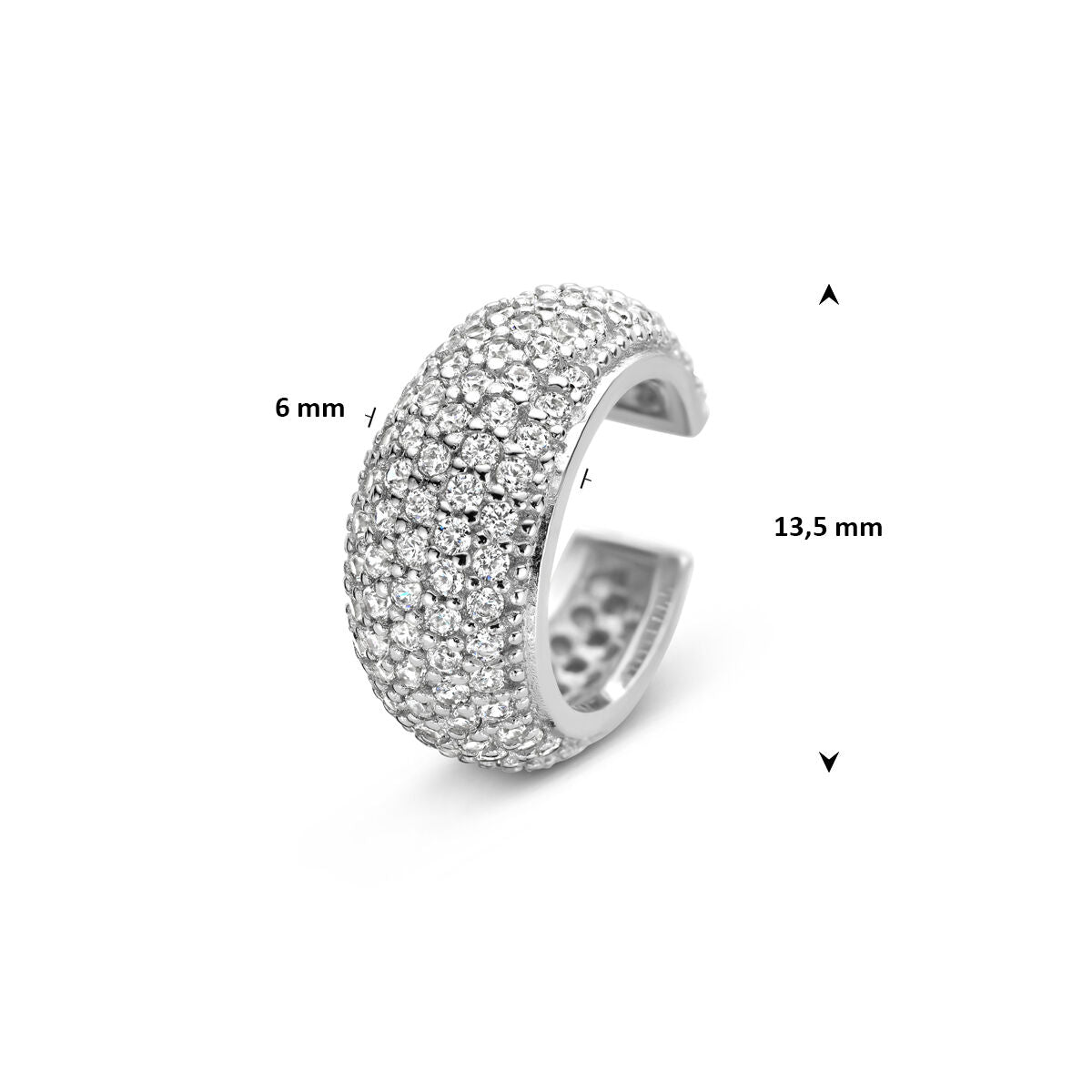 Fantasy Collection Ear cuff zirkonia 13,5 mm zilver oorbellen