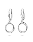 Zilveren gerhodineerde oorhangers zirkonia brisur haak 27 mm - 1341317