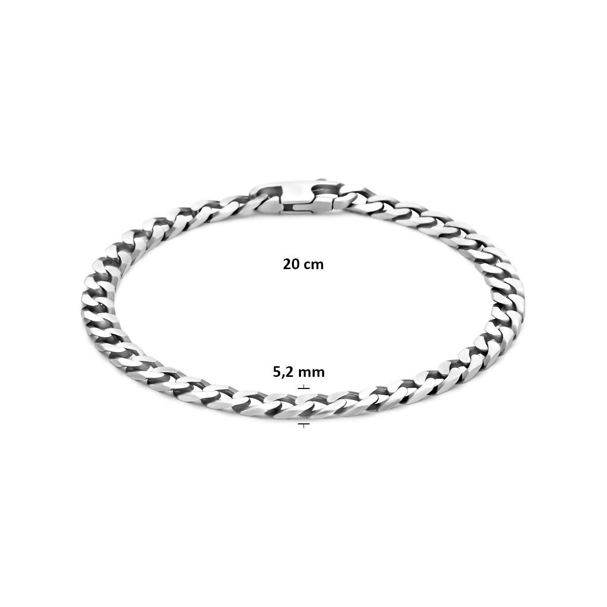 Armband oxi gourmette zilver geoxideerd 5,2 mm