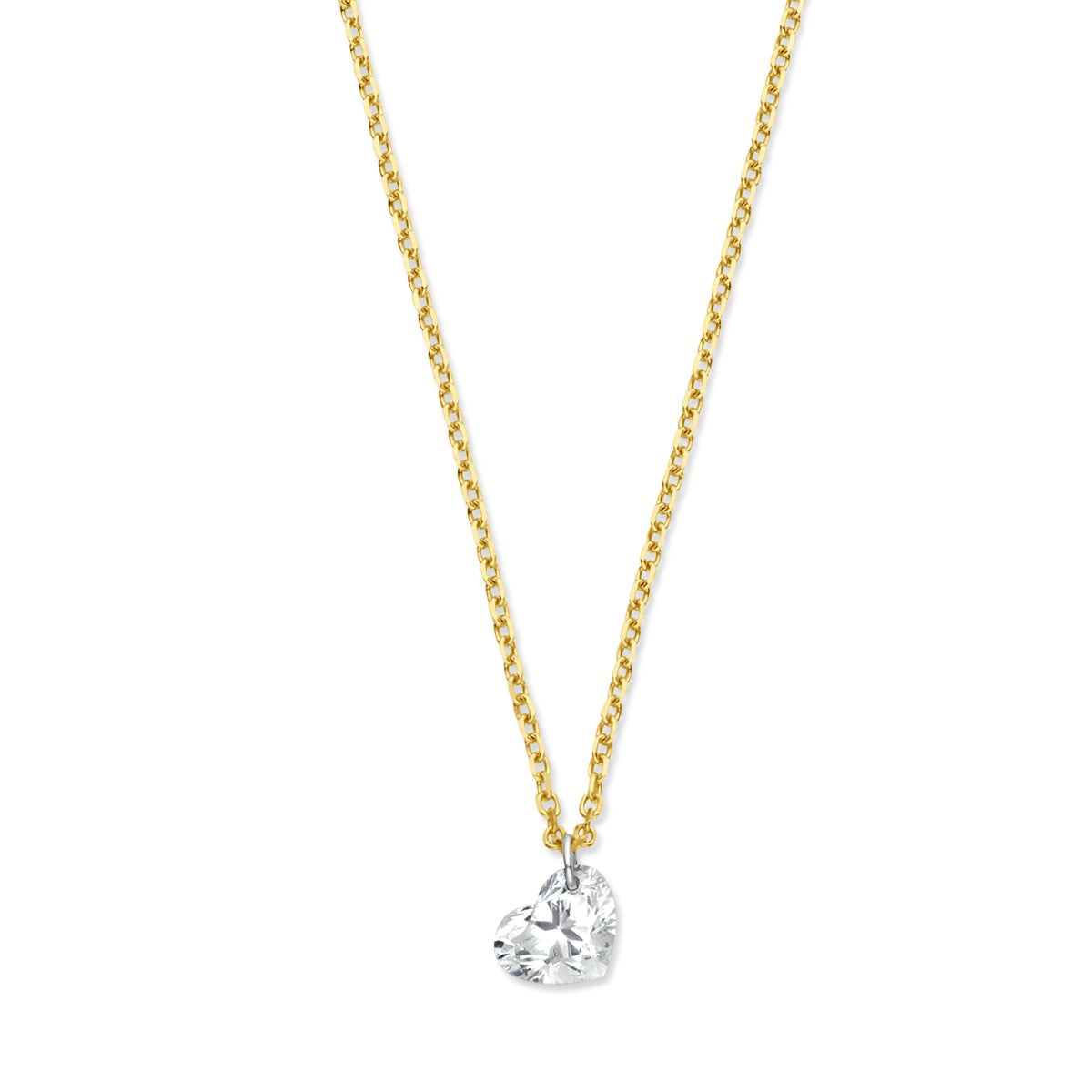 Fantasy Collection Collier hart diamant 40 - 42 - 44 cm 0.15ct g si 18K geelgoud