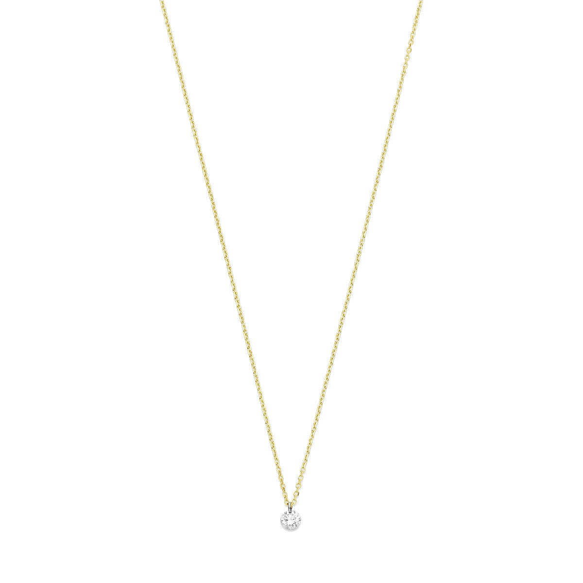Fantasy Collection Collier diamant 40 - 42 - 44 cm 0.10ct g si 18K geelgoud
