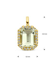 18K geelgoud hanger groen amethist en diamant 0.10ct h si halo 7000251 - PansiteNederland.nl