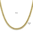18K geelgoud collier gourmette 5,8 mm 45 cm met groot springslot 7000260 - PansiteNederland.nl