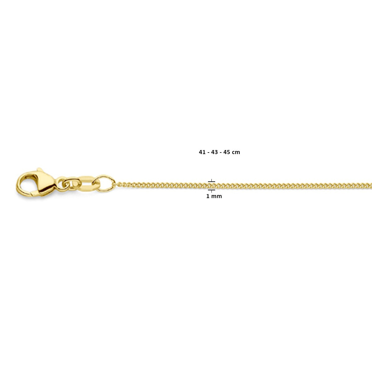 Fantasy Collection Collier gourmette 1,1 mm 18K geelgoud