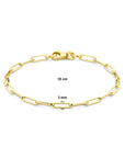 18K Geelgoud Armband Paperclip Vierkante Buis 3,0 Mm 18 Cm 7000277 - PansiteNederland.nl