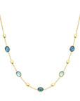 18K geelgoud collier london blue en blauw topaas 7 mm 41 - 43 - 45 cm 7000284 - PansiteNederland.nl