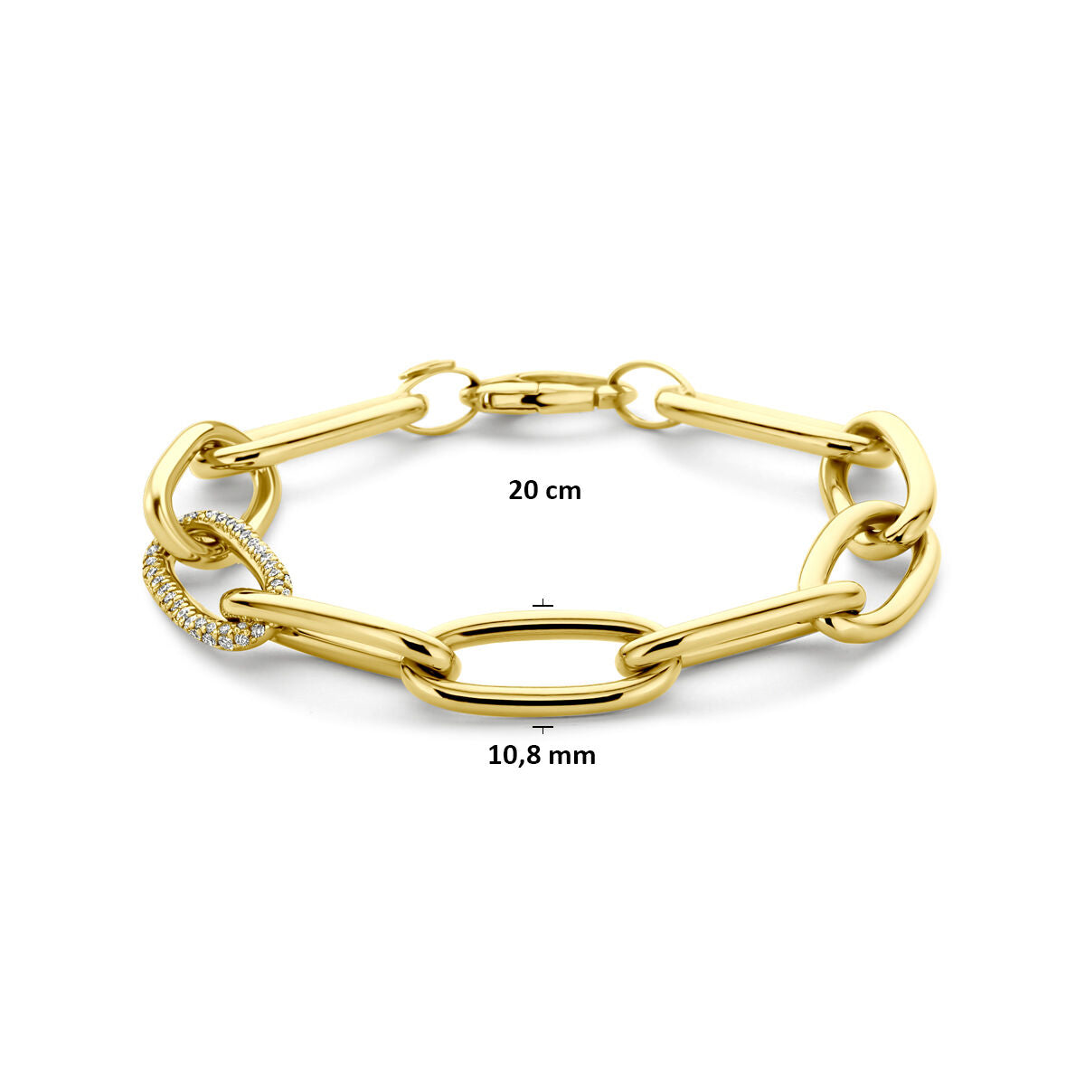 Armband lab grown diamant 1.22ct f vs 10,8 mm 14K geelgoud 20 cm