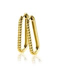 Zinzi 28mm gold plated zilveren oorringen in ovale vorm met gedraaide buis en luxe klapsluiting ZIO2693G - PansiteNederland.nl