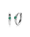 Zinzi oorringen MEI zilver met geboortesteen groen smaragd zirkonia 13mm ZICRZ-MEI - PansiteNederland.nl