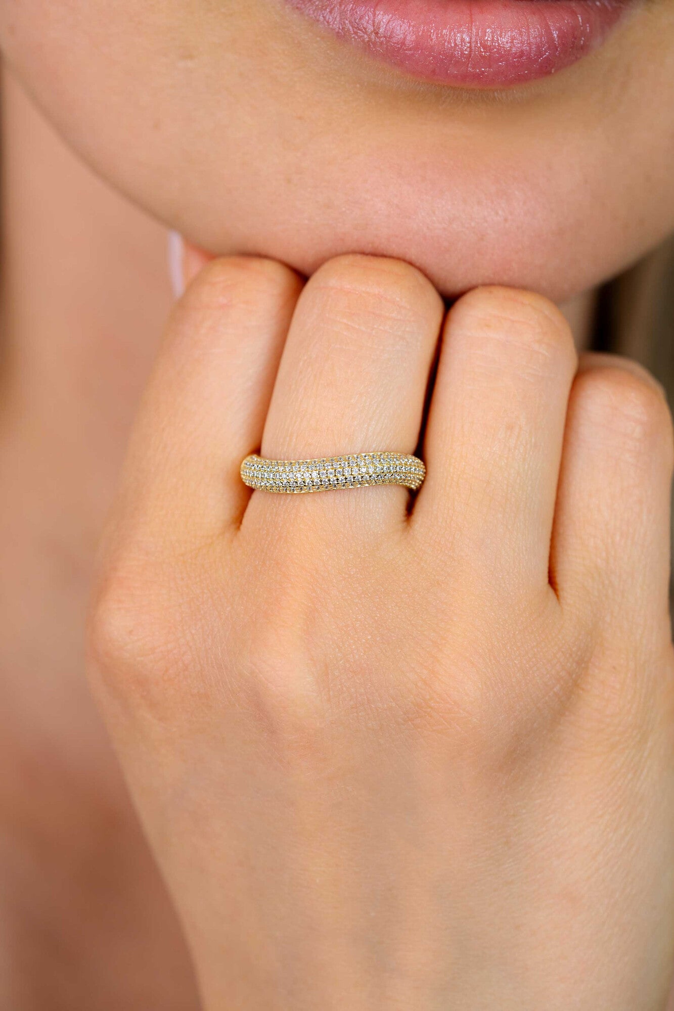 ZINZI Verguld Zilveren Ring met Witte Zirkonia ZIR2883Y