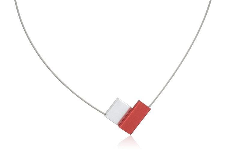 Clic V Vorm Rood Collier 43 cm - C150R