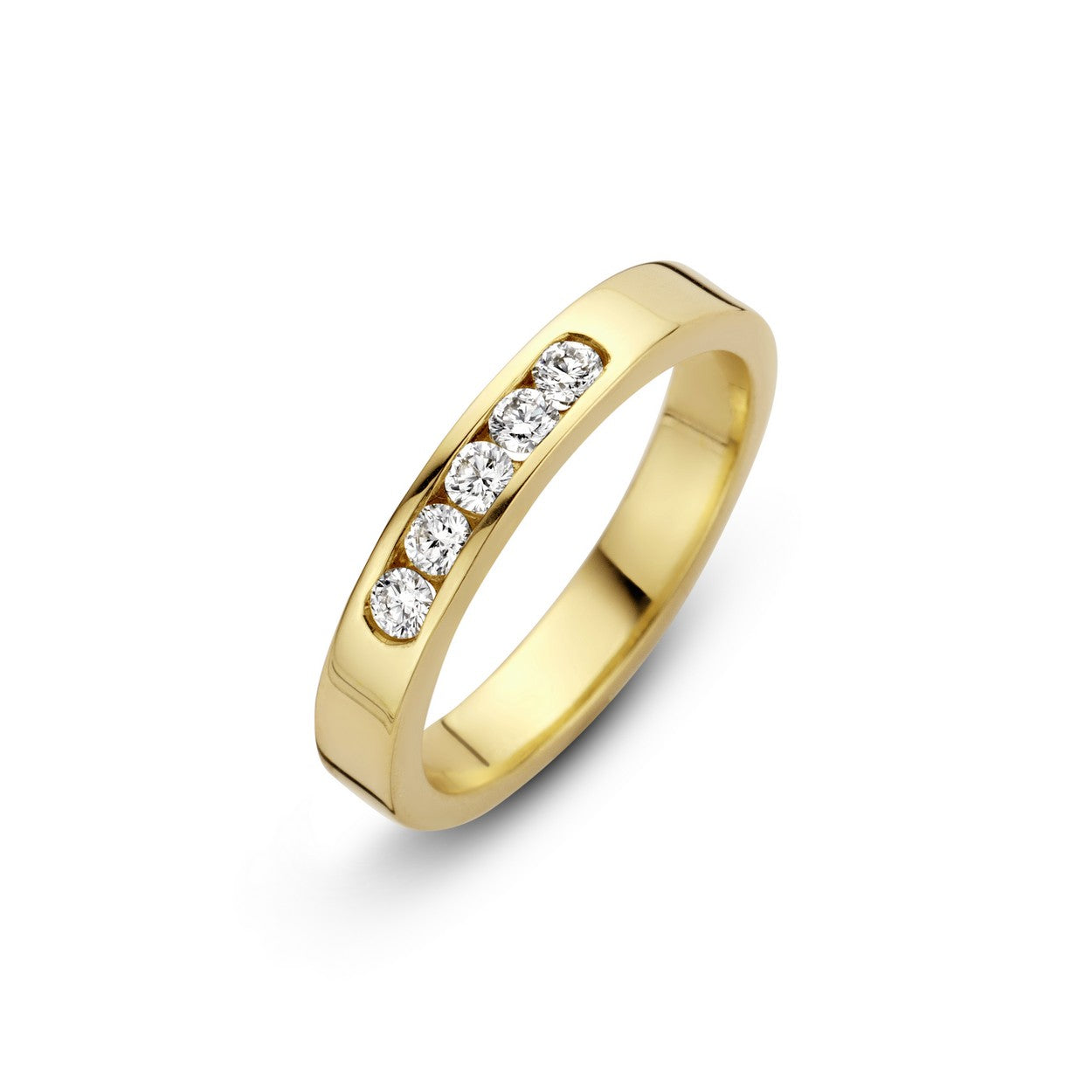 Briljant 14K Geelgoud Rijring Diamant Ring 5 x 0.05 ct - 706160525