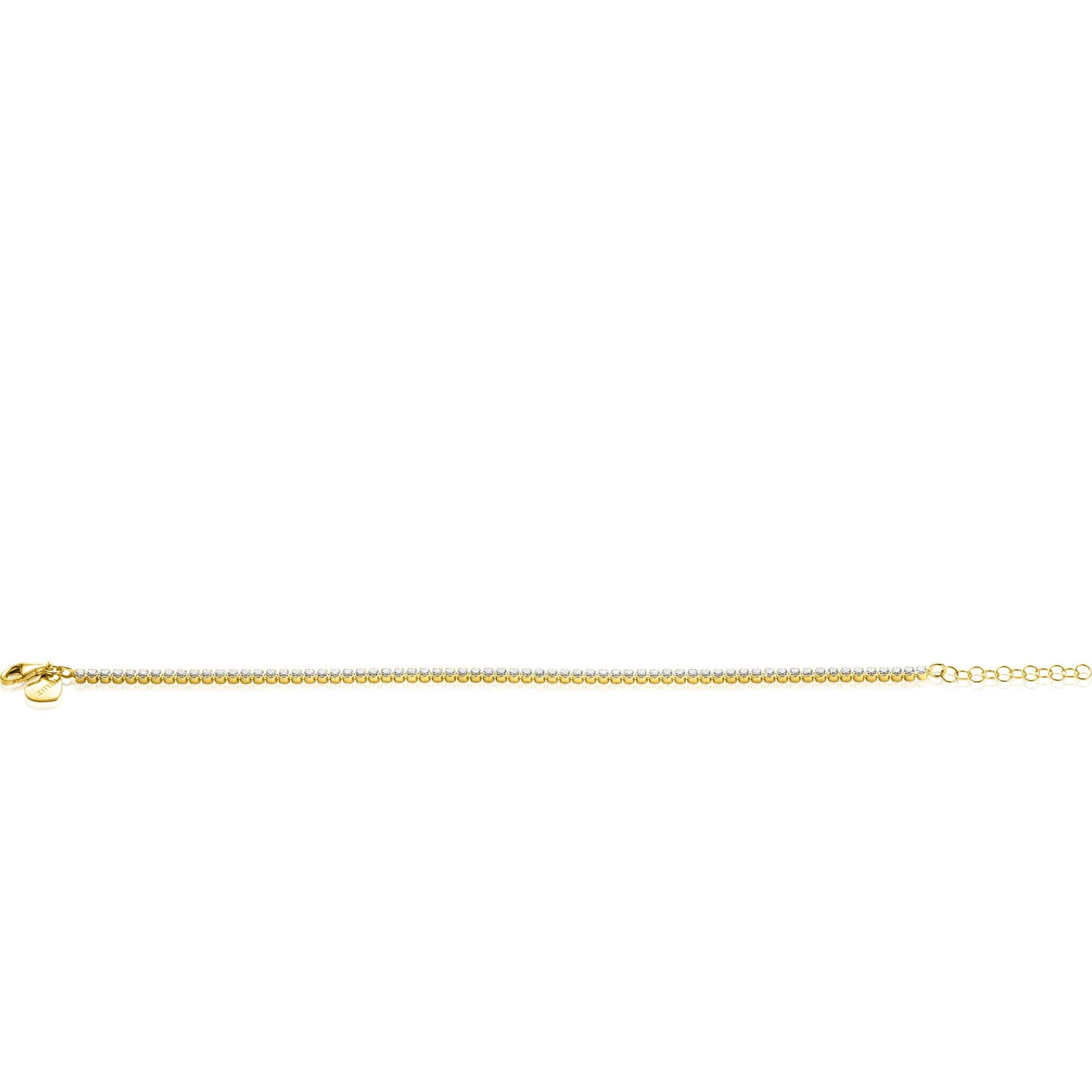 ZINZI Verguld Zilveren Armband met Witte Zirkonia - ZIA2590Y