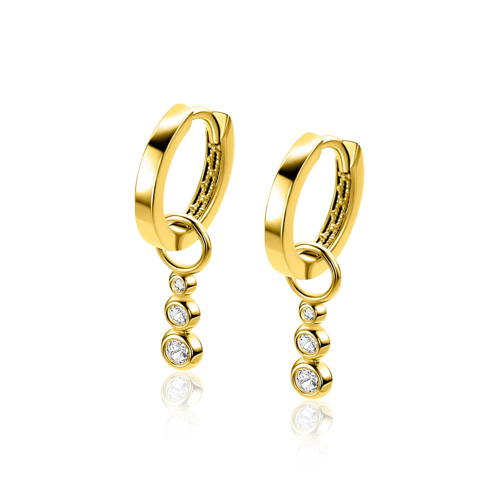 ZINZI 14K Gouden Oorbedels ZGCH556 wit