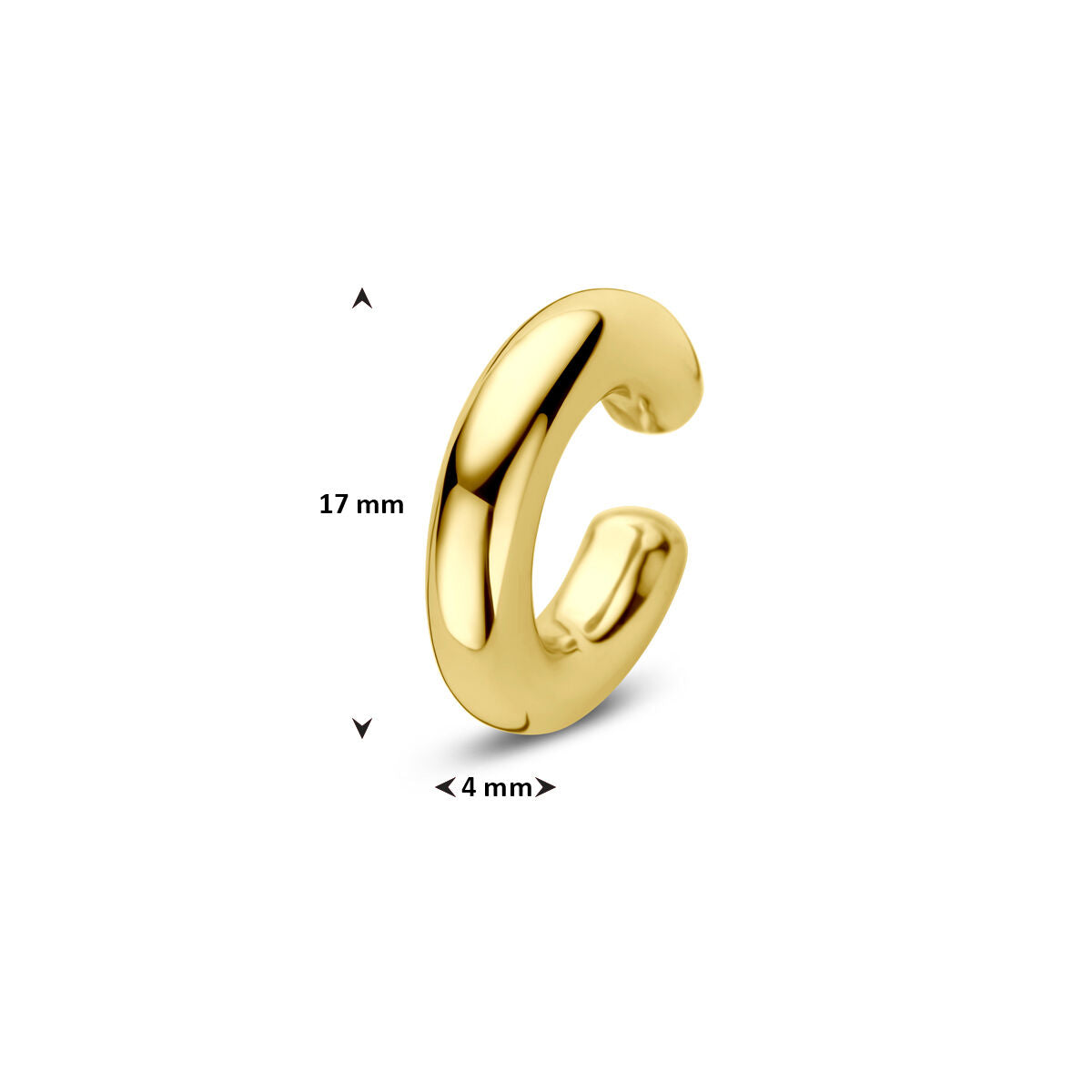 Fantasy Collection Ear cuff 17 mm 1 micron zilver verguld oorbellen