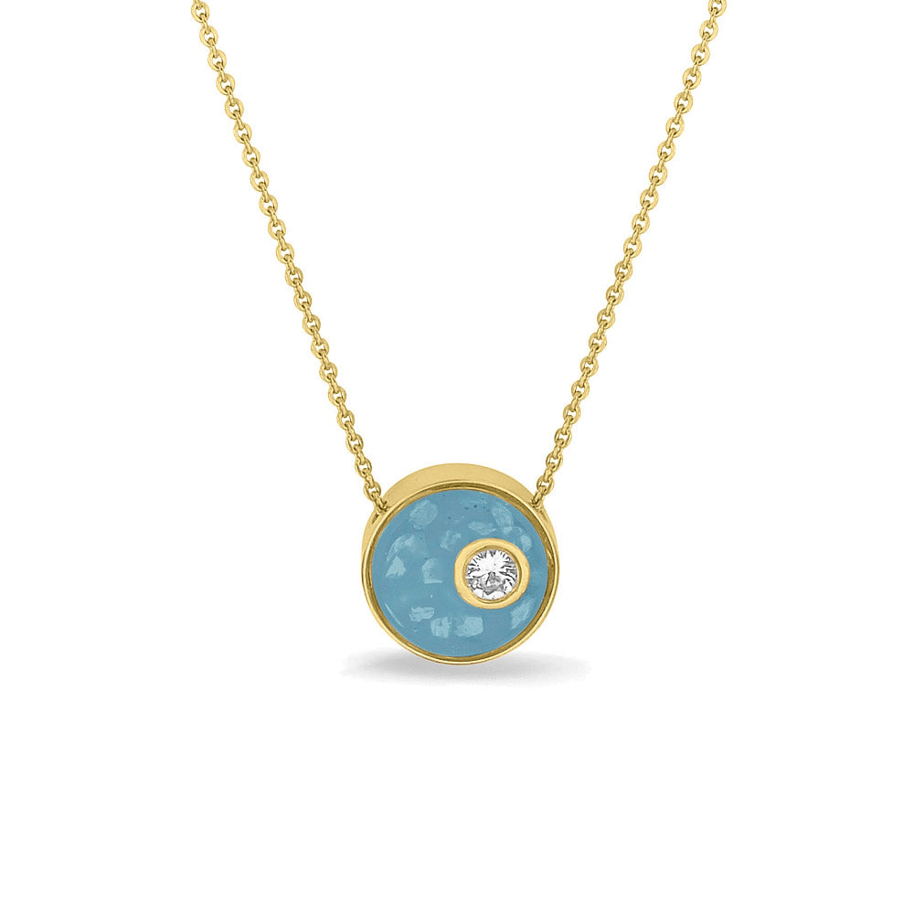 See You Gouden rond hangertje met steen voor as – 709 – afbeelding 1