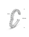 Zilveren gerhodineerde ear cuff hartje zirkonia 13,5 mm - 1342298
