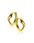 Zinzi 15mm gold plated zilveren oorringen organisch gevormd met luxe klapsluiting ZIO2627G - PansiteNederland.nl