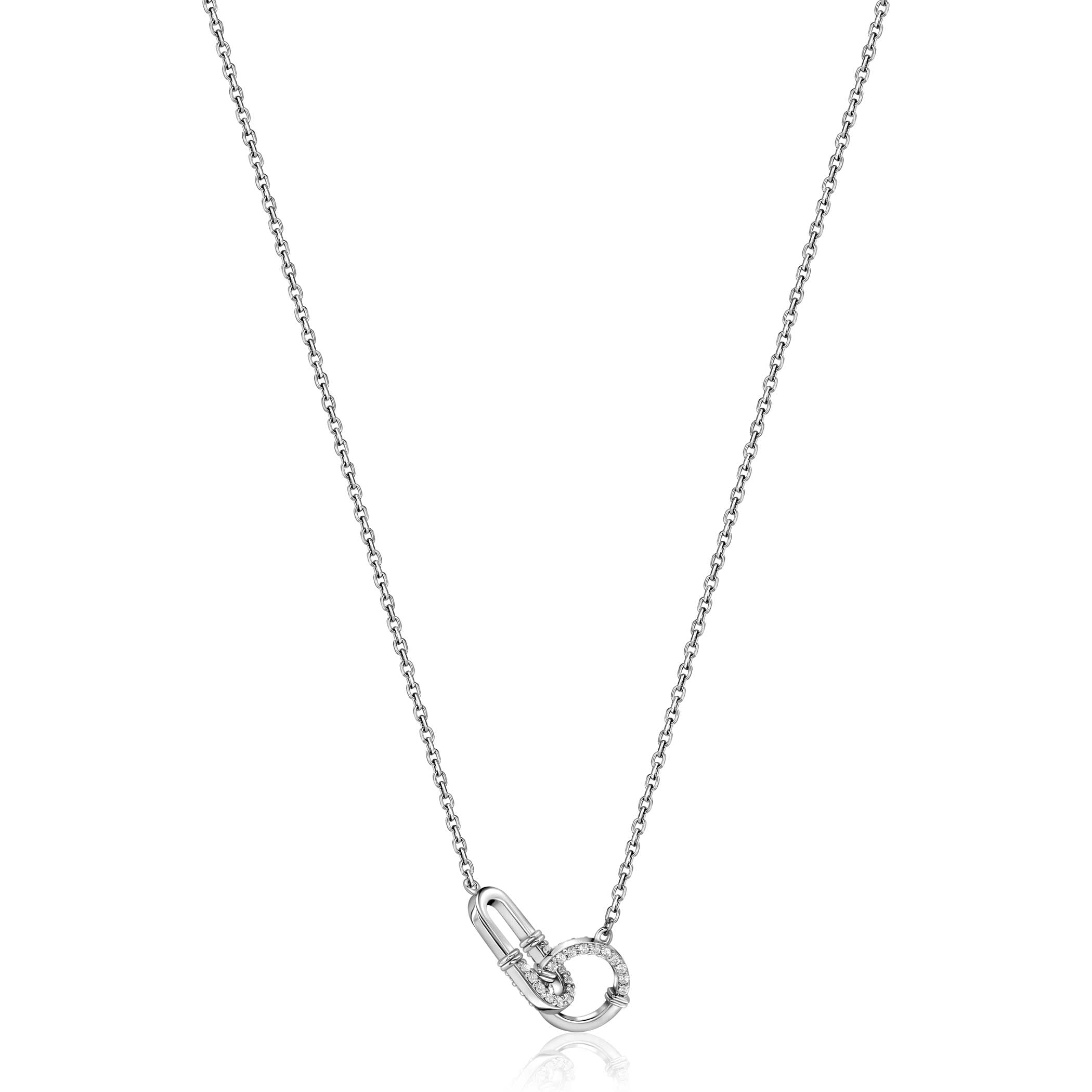 ZINZI Zilveren Ketting met Witte Zirkonia - ZIC2810